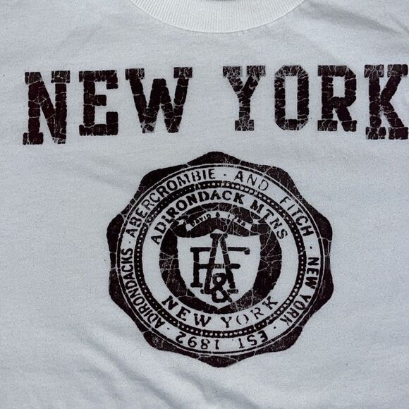 Vintage A&F Muscle New York White summer shirt XXL slim NWOT Soft Adirondack Mtn - Picture 2 of 5